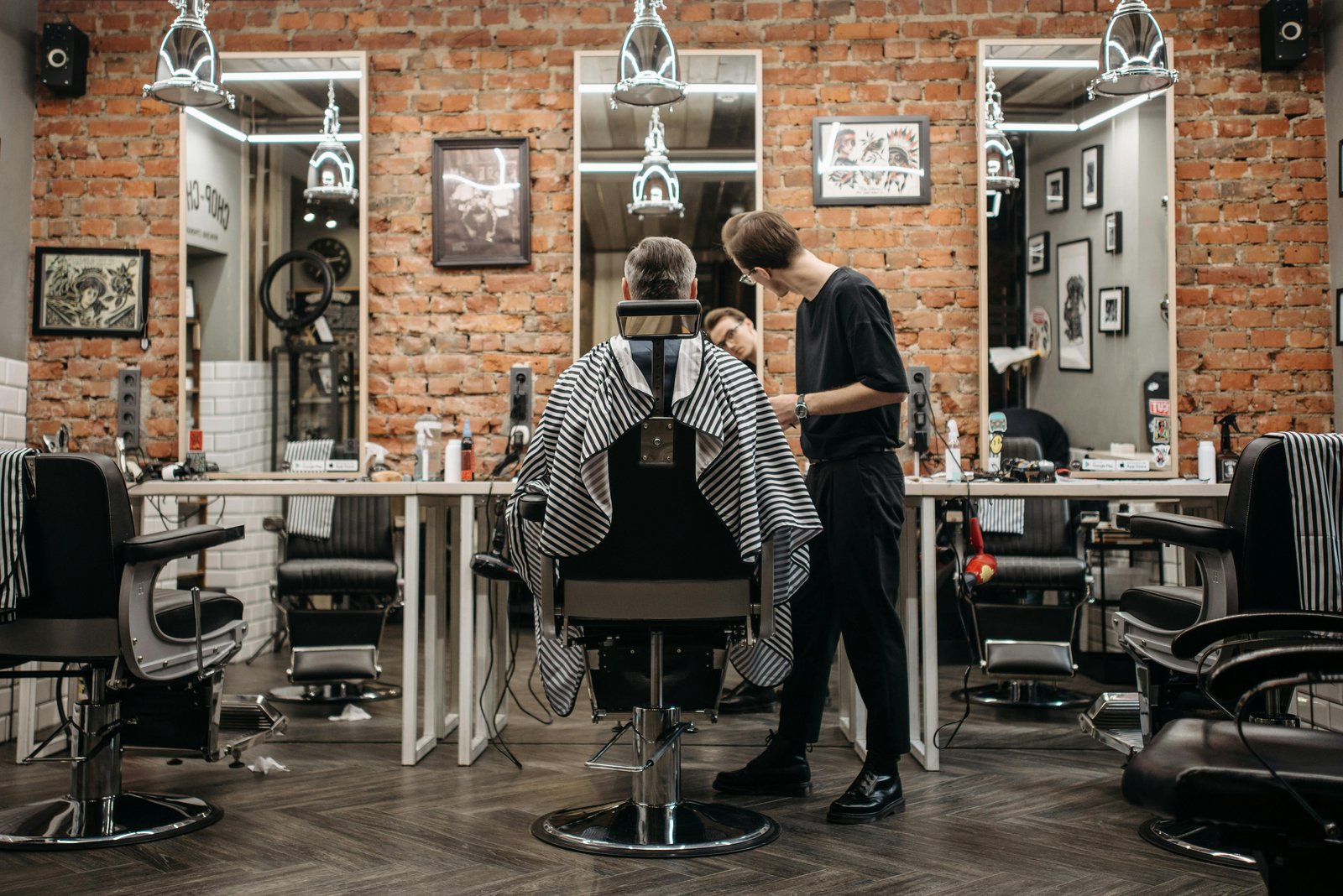 Premium barber academy interior
